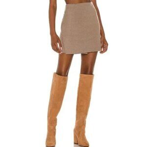 Vince Brown Designer Wool Pencil Skirt Extra Small Soft Knit Preppy Minimalist